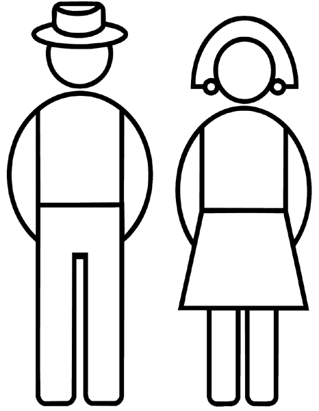 Man and woman symbols vinyl sticker. Customize on line. Symbols and Pictograms 090-0244
